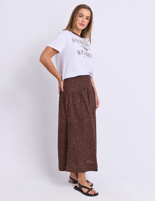 Wren Spot Skirt - Chocolate