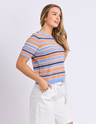 Bronte Stripe Top - Deep Blue