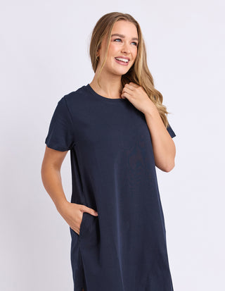 Foxwood Petra Dress Navy, Side view | AAAG