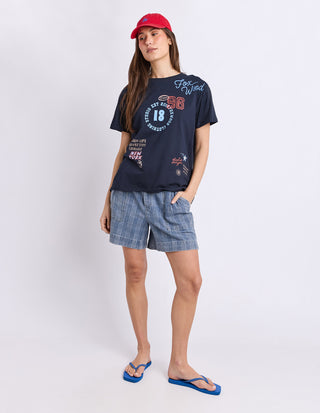 Foxwood Warmup Tee Navy, Alternate front | AAAG