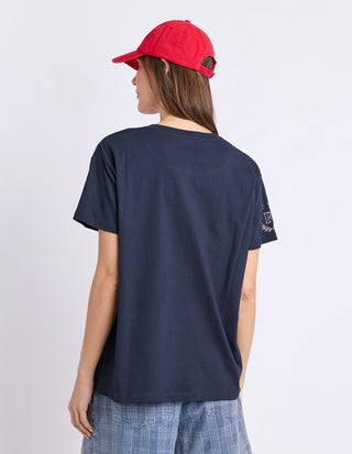 Foxwood Warmup Tee Navy, Back view | AAAG