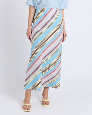 Foxwood Sundown Stripe Skirt Baltic Blue Multi, Front view | AAAG