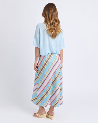 Foxwood Sundown Stripe Skirt Baltic Blue Multi, Side angle | AAAG