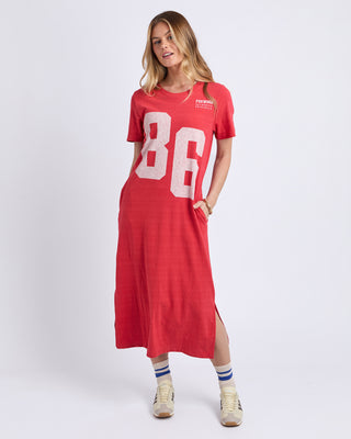 Foxwood Eight Six Dress Red, full length front | AAAG