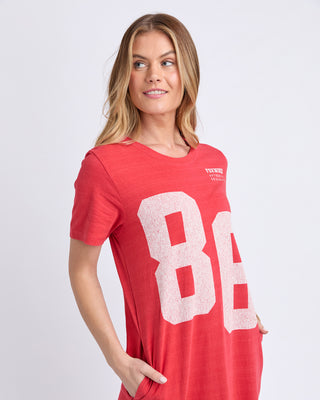 Foxwood Eight Six Dress Red, 86 print detail | AAAG