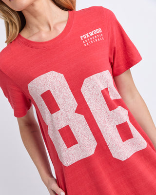 Foxwood Eight Six Dress Red, neckline detail | AAAG