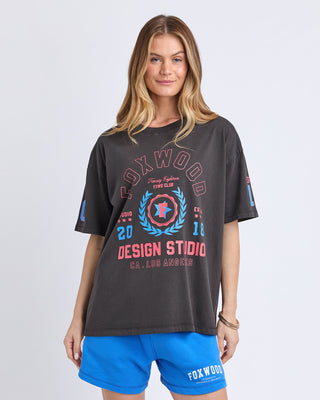 Foxwood Athletica Tee Washed Black, Side view | AAAG