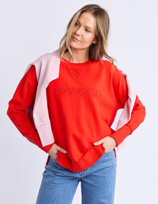 Simplified Metallic Sweatshirt - Grenadine