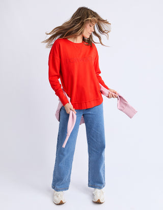 Simplified Metallic Sweatshirt - Grenadine