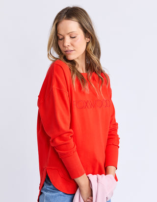 Simplified Metallic Sweatshirt - Grenadine