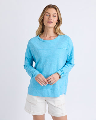 Foxwood Jayne Throw on Top Baltic Blue, Front view | AAAG