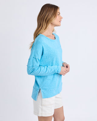 Foxwood Jayne Throw on Top Baltic Blue, Back hem coverage | AAAG