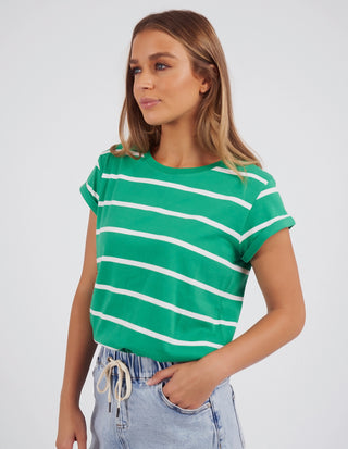 Manly Stripe Tee Shirt - Bright Green