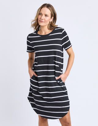 Bay Stripe Dress - Black/White Stripe