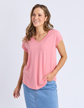 Manly Vee T-Shirt - Rose Pink