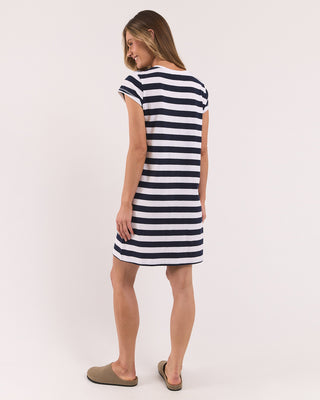 Signature Stripe Tee Dress - Navy/White Stripe - All About A Girl
