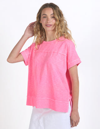 Allison Tee Shirt - Neon Rose