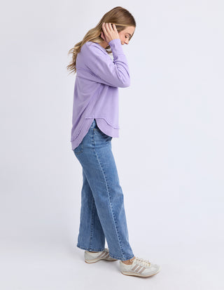 Simplified Metallic Sweatshirt - Lavender