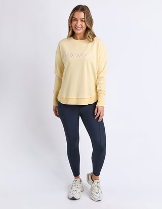Simplified Metallic Sweatshirt - Lemon