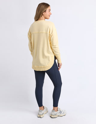 Simplified Metallic Sweatshirt - Lemon