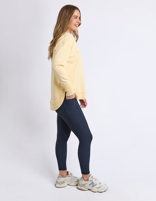 Simplified Metallic Sweatshirt - Lemon