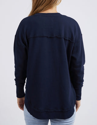 Simplified Metallic Sweatshirt - Navy