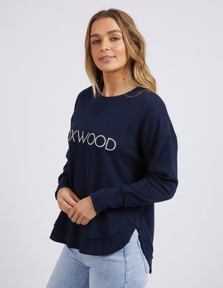 Simplified Metallic Sweatshirt - Navy