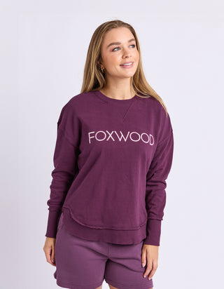 Simplified Metallic Sweatshirt - Plum