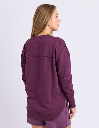 Simplified Metallic Sweatshirt - Plum