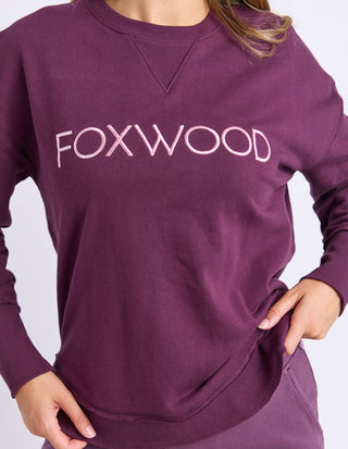 Simplified Metallic Sweatshirt - Plum