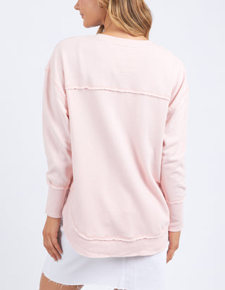 Simplified Metallic Sweatshirt - Pale Pink