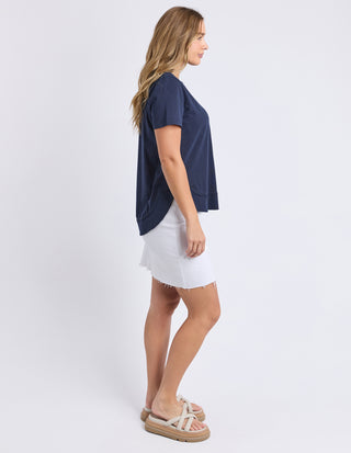 Farrah Short Sleeve Tee - Dark Sapphire