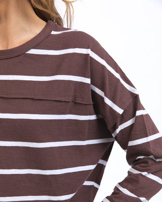 Jayne Stripe Throw On Top - Chocolate