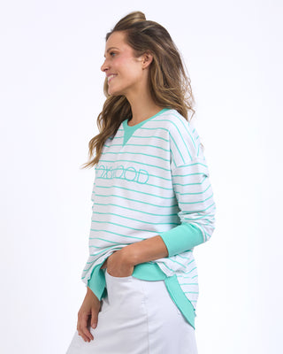 Simplified Striped Crew - Neon Mint
