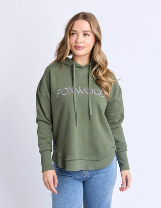 Metallic Simplified Hoodie - Khaki-Lilac