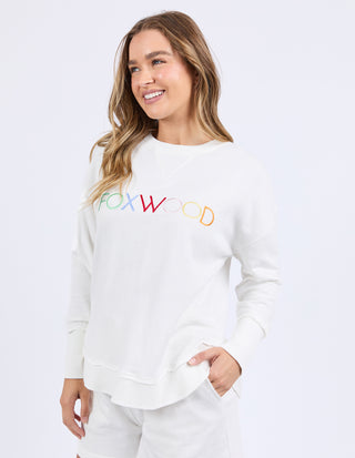 Simplified Confetti Sweatshirt - Vintage White