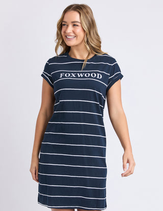 Caleb Stripe Dress - Navy/White