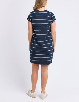 Caleb Stripe Dress - Navy/White