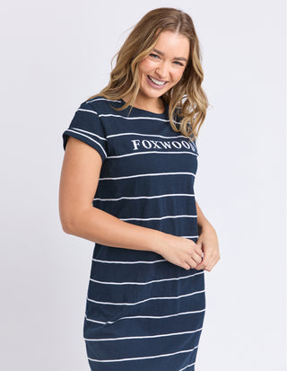 Caleb Stripe Dress - Navy/White
