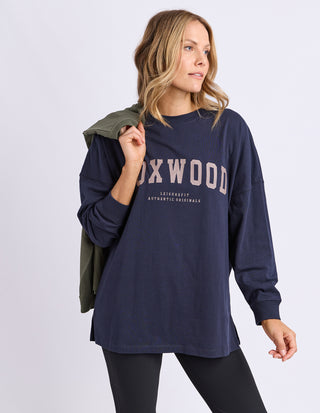 Interval Long Sleeve Tee - Navy With Tan
