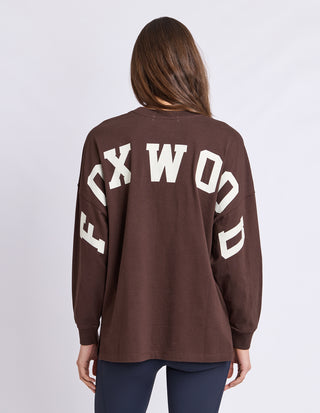 Interval Long Sleeve Tee - Coffee Bean/White