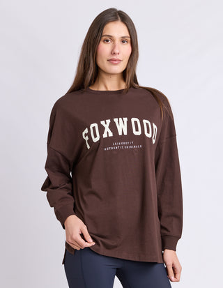 Interval Long Sleeve Tee - Coffee Bean/White