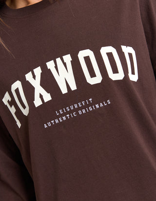 Interval Long Sleeve Tee - Coffee Bean/White