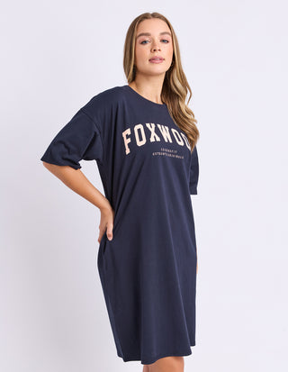 Foxwood Interval Tee Dress Navy, Back view | AAAG