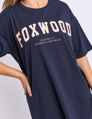 Foxwood Interval Tee Dress Navy, Side view | AAAG