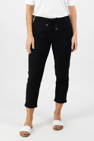 Elastic Waist 7/8 Pants - Black SS