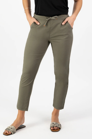 Elastic Waist 7/8 Pants - Army SS