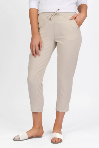 Elastic Waist 7/8 Pants - Stone SS