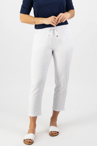 Elastic Waist 7/8 Pants - White SS