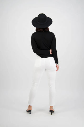 Skinny Ankle Grazer Jeans With Rhinestones - White  SS